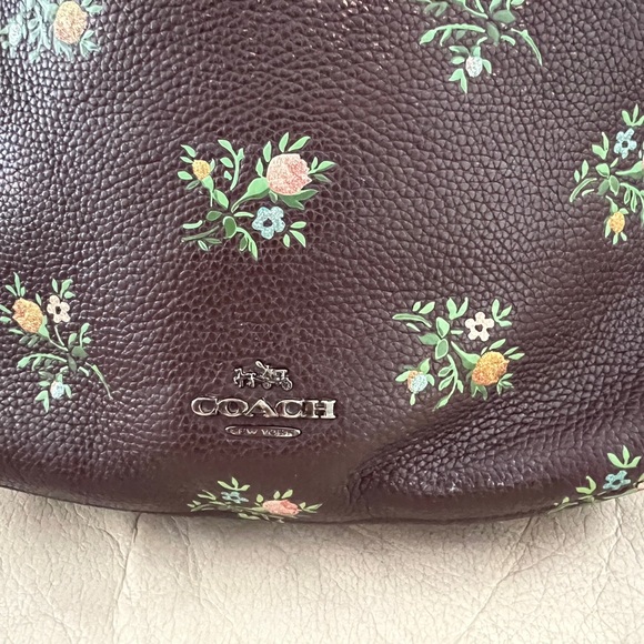 Coach Dark Brown Floral Shoulder Bag - Picture 2 of 11
